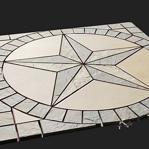 Texas Star Floor Medallion - Customized with Your Choice of Tile