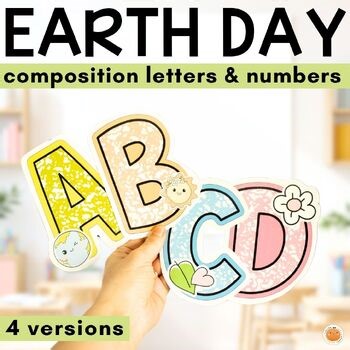 Earth Day Bulletin Board Letters Composition Notebook Themed Decor, Canva & PPT