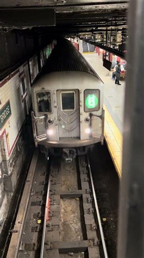 NYC Subway arrives at station-Overhead view #train #subway #nyc