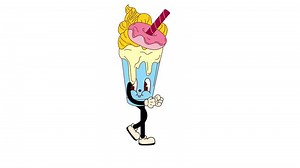 Download Walking Cartoon Milkshake. Fun and Groovy Animation with Transparent Background for free