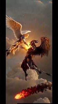 La Batalla en el Cielo _ Ángel vs Demonio _ Vi ctoria en Jesús - Efesios 6:12. #angel #mitologia