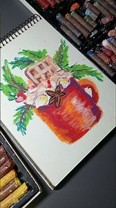 New Year's card with oil pastels tutorial #christmas