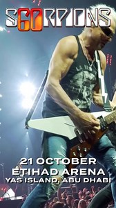 Scorpions Live in Abu Dhabi! 🎶 Join the rock legends on their Coming Home – 60 Years of Scorpions Tour this October! Feel the energy of timeless anthems like “Wind of Change” and “Rock You Like a Hurricane” LIVE. 🔥 Don’t miss this epic night of rock history! 🎟️ Get your tickets now! | Etihad Arena