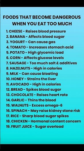 Foods That Become Dangerous When You Eat Too Much
