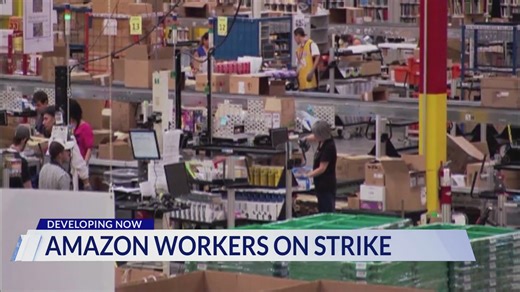 Amazon workers on strike