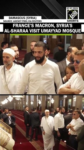 Watch! French President Macron, Syria’s al-sharaa visit Umayaad Mosque in Damascus