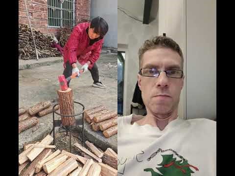 Chopping logs