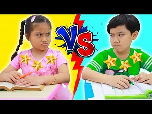 Annie and Sammy Back to School Story about Math Class | Knowledge in School - Videos For Kids