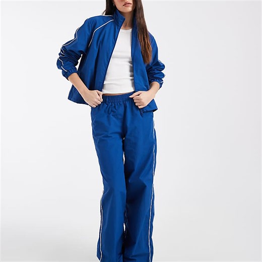 JXX co-ord funnel neck jacket & track pant with piping in cobalt blue | ASOS