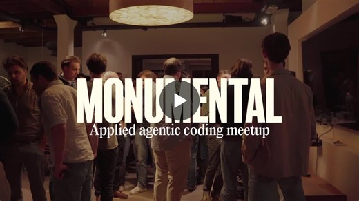 At Monumental, we decided to organize a meetup around agentic coding last week. We re talking about it non-stop and we ran internal sessions to learn from each other, so why not invite a couple… | Jelmer Borst