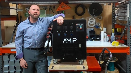 In this video, we give you an overview of the AMP Mobile phase converter. The AMP Mobile rotary phase converter is plug and play ready for a quick and cost-effective installation. Equipped to run 208-250V equipment. The AMP unit comes standard with one 3 phase breaker, one 3 phase receptacle, a 6-foot single phase input cord with plug and installed casters for a fully mobile phase converter. These built-in features allow this unit to be little to no installation costs! In addition, this unit com