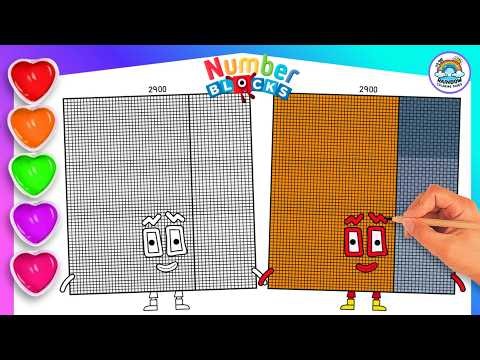 Numberblock 2900 Drawing & Coloring For Kids | Easy Drawing, Coloring and Coloring Page