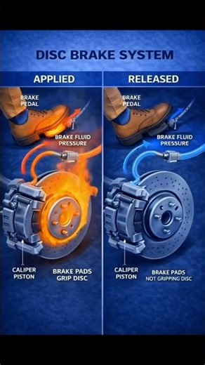 🚗 Disc Brake System – Simple Explanation #automobile