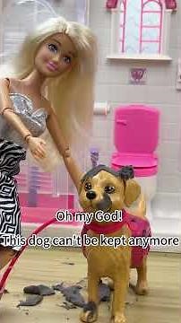 Barbie’s on Duty Cleaning Up Dog Poop in the Bathroom! What a Champ🧼🐶