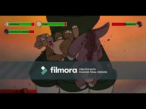 The Land Before Time (1988) Sharptooth Chase with healthbars