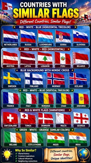 different countries similar flags 🤯 #flags ##geography #facts #data #dmfacts81