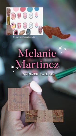 @Melanie Martinez inspired set 💗 Design by @𐃈𝓥𝓲𝓸𝓵𝓮𝓽𝓽𝓪ུ♡ #DisneyPrincess #pressonnails #melaniemartinez #custompressonnails #nails