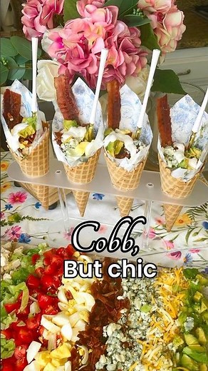 Cobb Salad, But Make It Chic 🥗 Waffle Cone Serving Idea for Parties