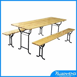 [Hot Item] Versatile Foldable Wooden Beer Table and Bench Set Multiple Repurchase Outdoor Beer Table Sets for Garden Party Combo Gathering