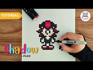 Como dibujar a SHADOW de SONIC en PIXEL ART – Tutorial paso a paso.