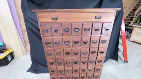 36 Drawer Apothecary Cabinet, Walnut Card Storage Furniture, Graded Trading Card Display - Etsy
