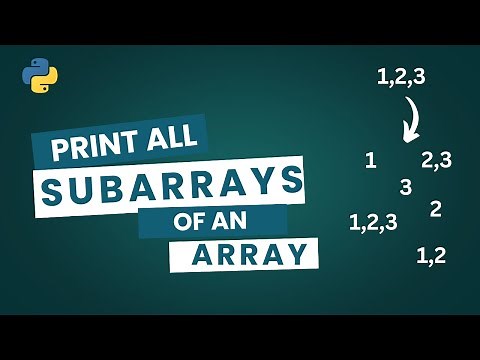 Generate all subarrays of an array | Array Data Structure | Python program #dsa