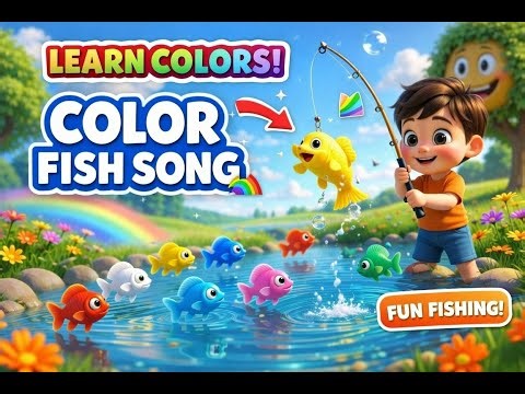 Color Fish Song for Kids | Learn Colors with Fun Fishing | Red, Blue, Yellow & More!