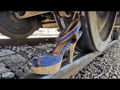 Train Experiment: Crushing Things! Shoes by ‪@TrainXperiments‬