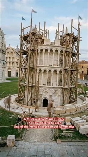 Leaning Tower of Pisa in Seconds: Iconic Build Timelapse #shorts #italy