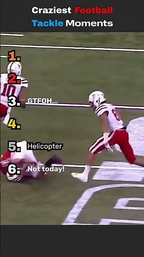 Ranking CRAZIEST FOOTBALL tackles perfectly. #shorts