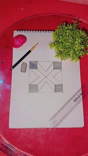 Easy 3D Drawing Tutorial for Beginners | Step-by-Step Pencil Sketch🌿🌹🌿#3Ddrawing #art