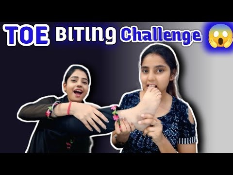 Toe Biting Challenge 😨😨 Biting Challenge#challenge #nishisistervloges