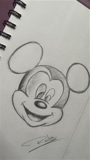 Easy mickey mouse pencil art 🎨 #drawing