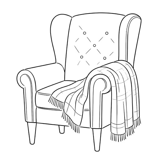 Cozy Chair Printable, Comfy Corner Coloring Page PDF - Etsy