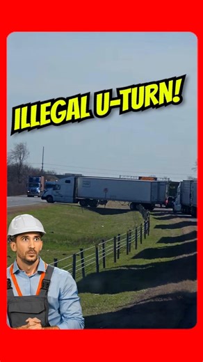 🔴 UNBELIEVABLE: Trucker Pulls a Risky U-Turn Across the Highway! 🚚