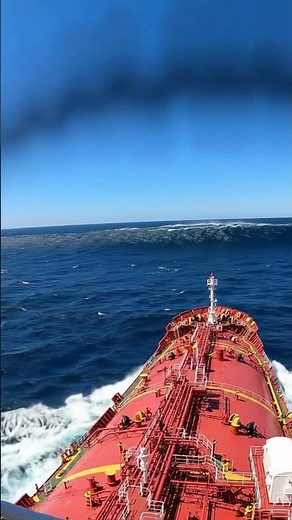 Massive Rogue Wave vs. Oil Tanker POV. #wave
