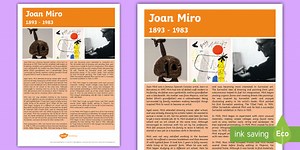 Artist Fact Sheet Joan Miro