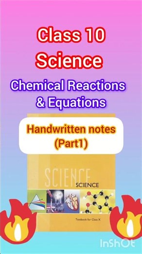 Chemical reactions & Equations | Class 10 Science Handwritten notes #notes #science # shorts