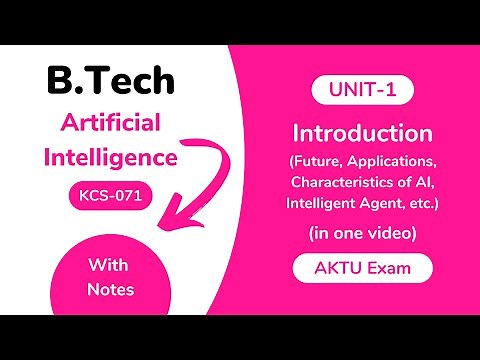 Unit 1: Introduction to Artificial Intelligence AKTU With Notes | BTech 4th Year KCS 071