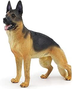 German Shepherd Figurine,Large Dog Figurine,Highly Detailed Action Dog Figure Toys,Realistic Animal Figure Toy for Christmas Birthday Gift.Size:7.9 Inch