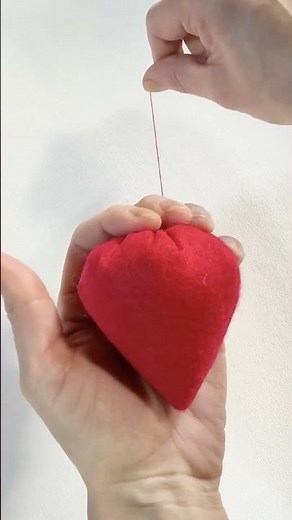 DIY Felt Strawberry Ornament 🍓 #diy #howto #christmas #holiday