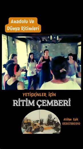 Her hafta ritim çemberinde buluşuyoruz. Bu atölye; müziğe ve ritme ilgi duyan ve bir çemberde ritim tutmayı isteyen herkese açık... İlk çalışmalardan itibaren birlikte müzik yapmak söz konusu olduğundan manevi ve psikolojik bir coşku yaratır. Kullanılacak Enstrümanlar: ● Bedenin bir enstrüman olarak kullanıldığı beden perküsyonu. ● Darbuka, bendir, conga,tumba, cajon ve trampet gibi ana enstrümanlar. ● Marakas, shaker, kastanyet ve cowbell gibi efektif enstrümanlar. ● Artık materyallerden katılı