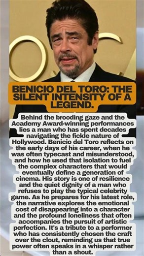 The Mystery of Benicio del Toro Exposed 🎭 #BenicioDelToro #oscars
