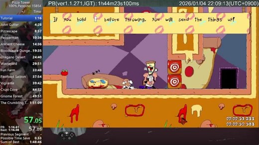 【Path to partner day318】Pizza Tower(PC版) ver1.1.28 100%,Peppino for 1:43:XX