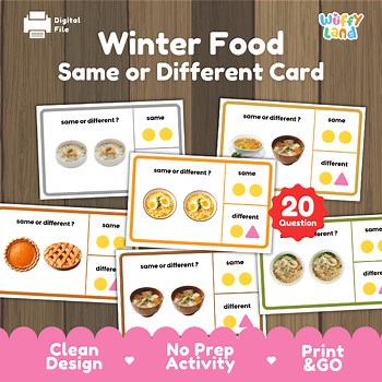 Winter Food Same or Different Game • Visual Discrimination Cards Preschool