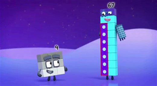 Exploring Numberblocks: 9 and 67 Equals 76!