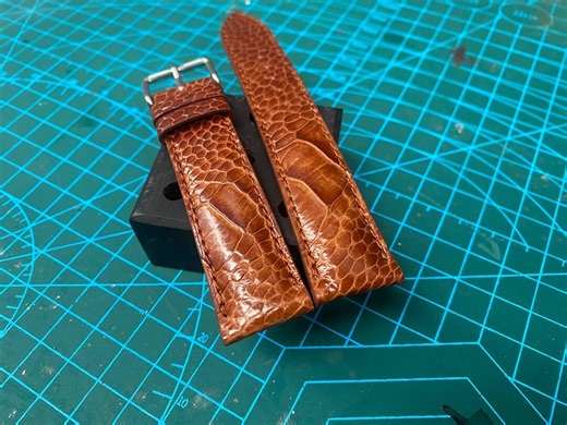 Luxury Brown Ostrich Leg Leather Watch Strap - Etsy