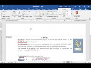 Fügen Sie auf die Kopfzeile des Dokuments, linksbündig ein Feld ein, das den Namen und den Pfad...