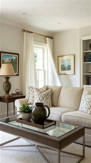 Timeless Neutral Living Room Elegance #shorts