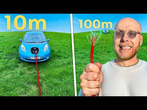 1m vs 100m Cable Charging an Electric Car